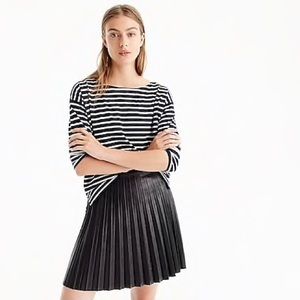 J. Crew Faux Leather Pleated Skirt